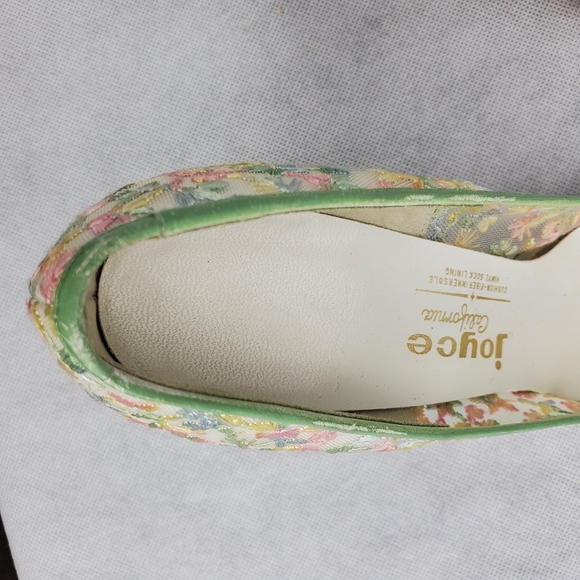 Vtg Floral Lace Joyce Heels Pastel California Sz 8 - Picture 13 of 13
